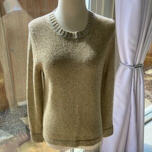 NWT J. Crew Classic Crew Neck Sweater with Gold Threading Size S